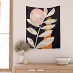 Still life and Illustration: modern branch in mid century style Wall Tapestry Gallery Image 2
