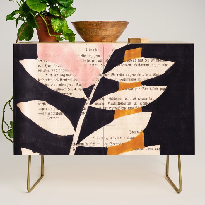 Still life and Illustration: modern branch in mid century style Credenza Gallery Image 1