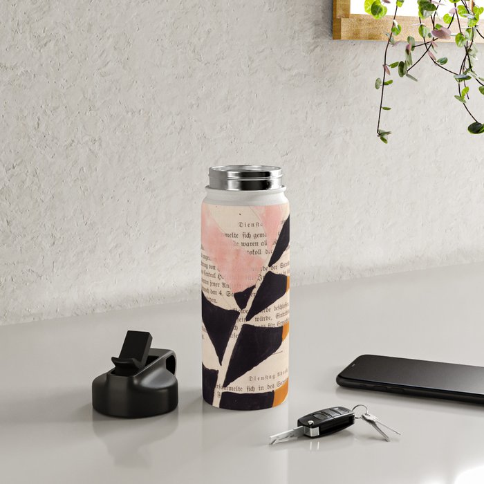 Still life and Illustration: modern branch in mid century style Water Bottle Gallery Image 4