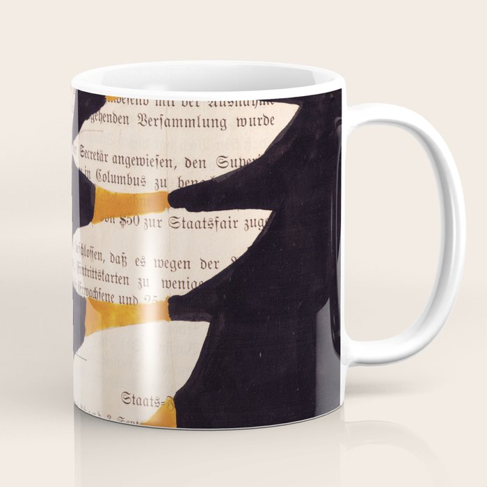 Still life and Illustration: modern branch in mid century style Coffee Mug Gallery Image 1