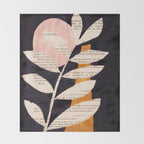 Still life and Illustration: modern branch in mid century style Throw Blanket Gallery Image 2