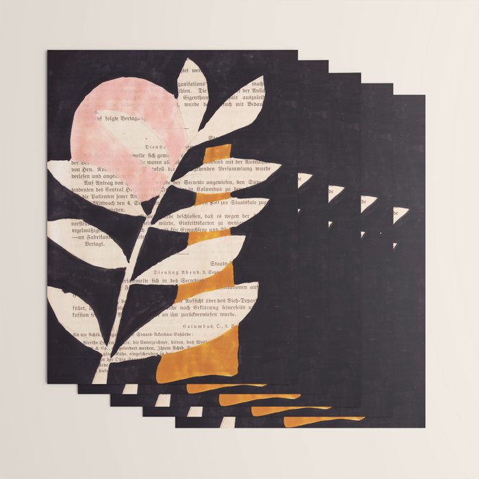 Still life and Illustration: modern branch in mid century style Wrapping Paper Gallery Image 3