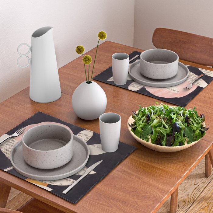 Still life and Illustration: modern branch in mid century style Placemat Gallery Image 2