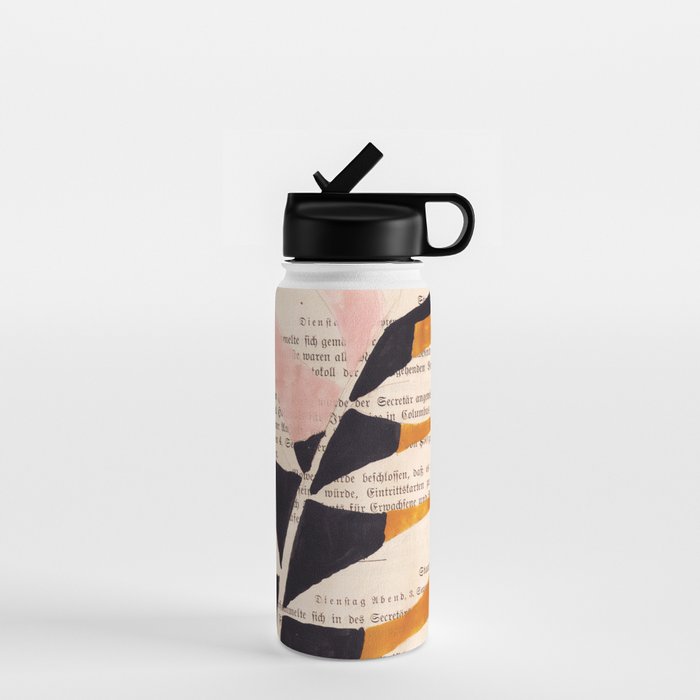 Still life and Illustration: modern branch in mid century style Water Bottle Gallery Image 1