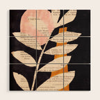 Still life and Illustration: modern branch in mid century style Wood Wall Art Gallery Image 1