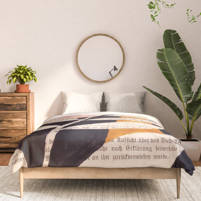 Still life and Illustration: modern branch in mid century style Comforter Gallery Image 3