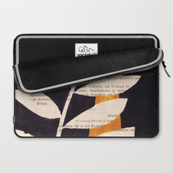 Still life and Illustration: modern branch in mid century style Laptop Sleeve Gallery Image 2