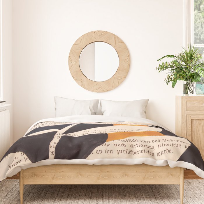 Still life and Illustration: modern branch in mid century style Duvet Cover Gallery Image 3
