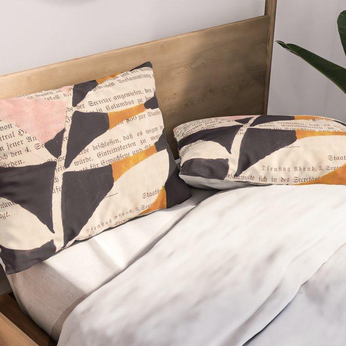 Still life and Illustration: modern branch in mid century style Pillow Sham Gallery Image 2