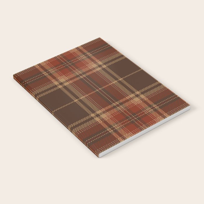 Vintage Brown Tartan Plaid Scottish Pattern Notebook Gallery Image 2