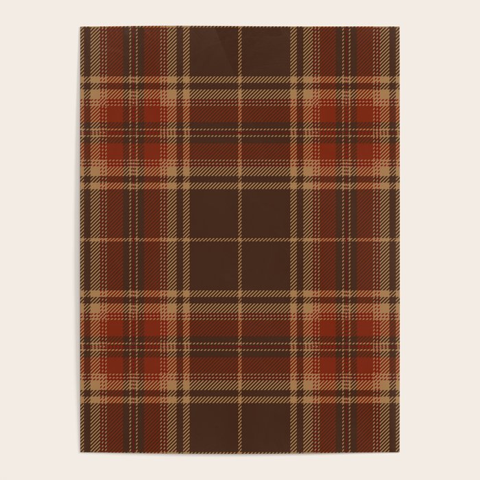 Vintage Brown Tartan Plaid Scottish Pattern Poster Gallery Image 4