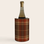 Vintage Brown Tartan Plaid Scottish Pattern Wine Chiller Gallery Image 3