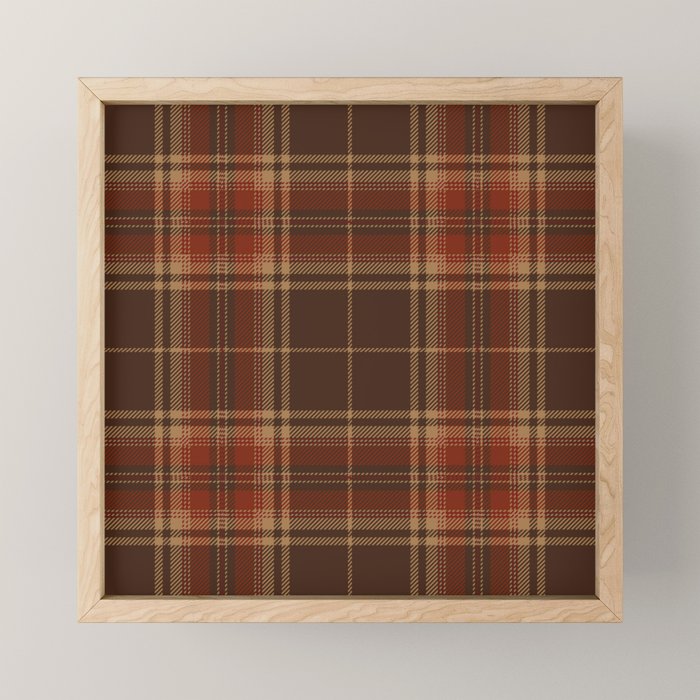 Vintage Brown Tartan Plaid Scottish Pattern Mini Art Print Gallery Image 1