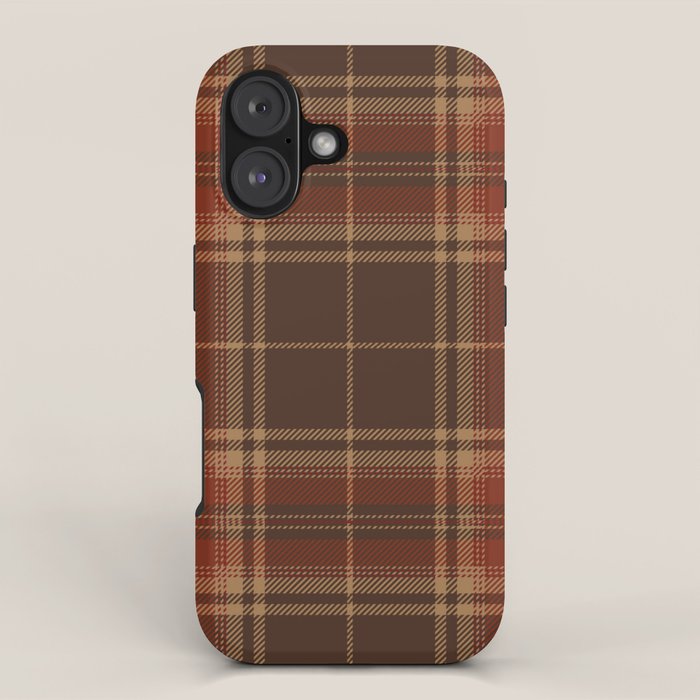 Vintage Brown Tartan Plaid Scottish Pattern iPhone Case Gallery Image 1