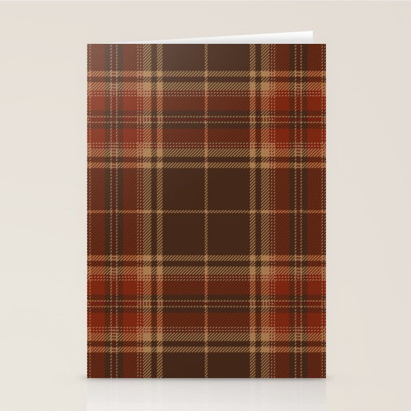 Vintage Brown Tartan Plaid Scottish Pattern Stationery Card Gallery Image 2