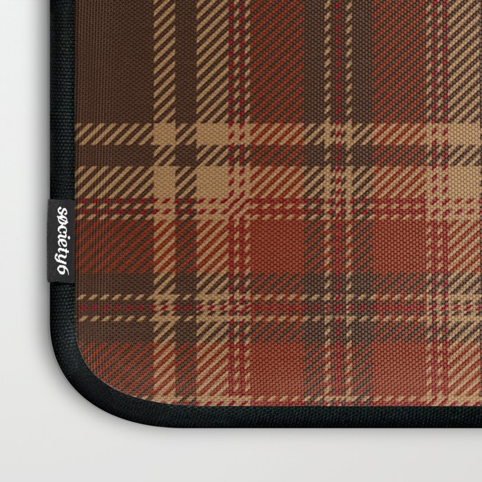 Vintage Brown Tartan Plaid Scottish Pattern Laptop Sleeve Gallery Image 3