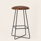 Vintage Brown Tartan Plaid Scottish Pattern Stool Gallery Image 1