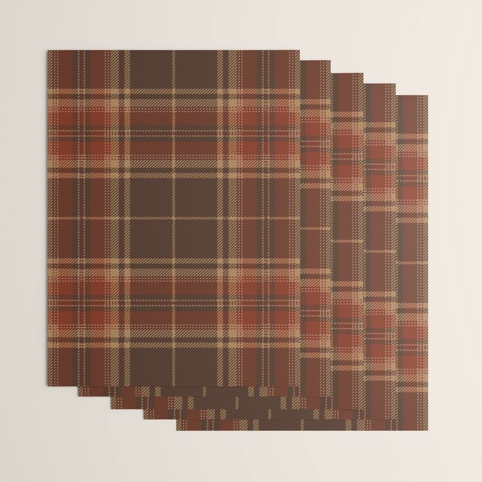 Vintage Brown Tartan Plaid Scottish Pattern Wrapping Paper Gallery Image 3