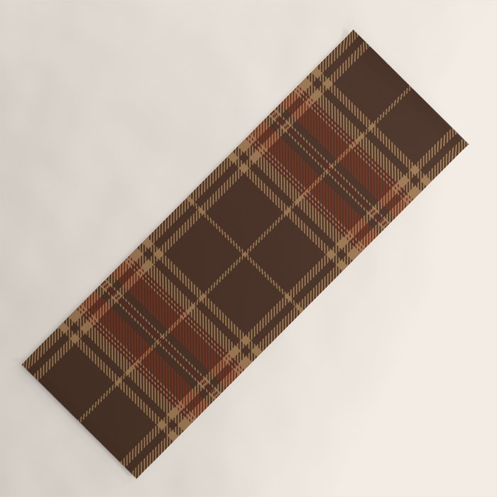 Vintage Brown Tartan Plaid Scottish Pattern Yoga Mat Gallery Image 1