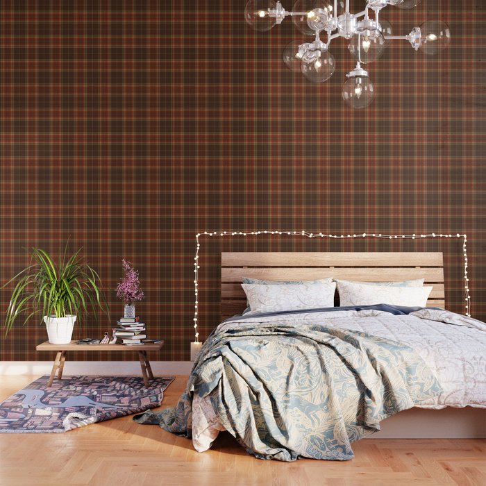 Vintage Brown Tartan Plaid Scottish Pattern Wallpaper Gallery Image 3