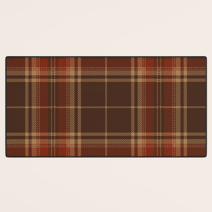 Vintage Brown Tartan Plaid Scottish Pattern Desk Mat Gallery Image 3