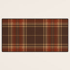 Vintage Brown Tartan Plaid Scottish Pattern Desk Mat Gallery Image 3