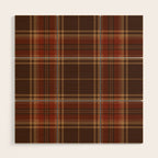 Vintage Brown Tartan Plaid Scottish Pattern Wood Wall Art Gallery Image 1