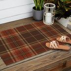 Vintage Brown Tartan Plaid Scottish Pattern Outdoor Rug Gallery Image 2