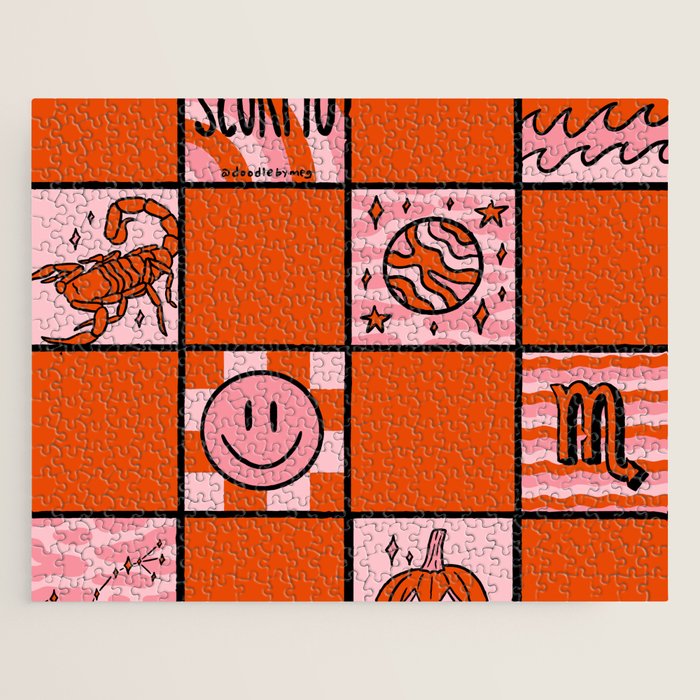 Scorpio Checkered Print Jigsaw Puzzle Gallery Image 1
