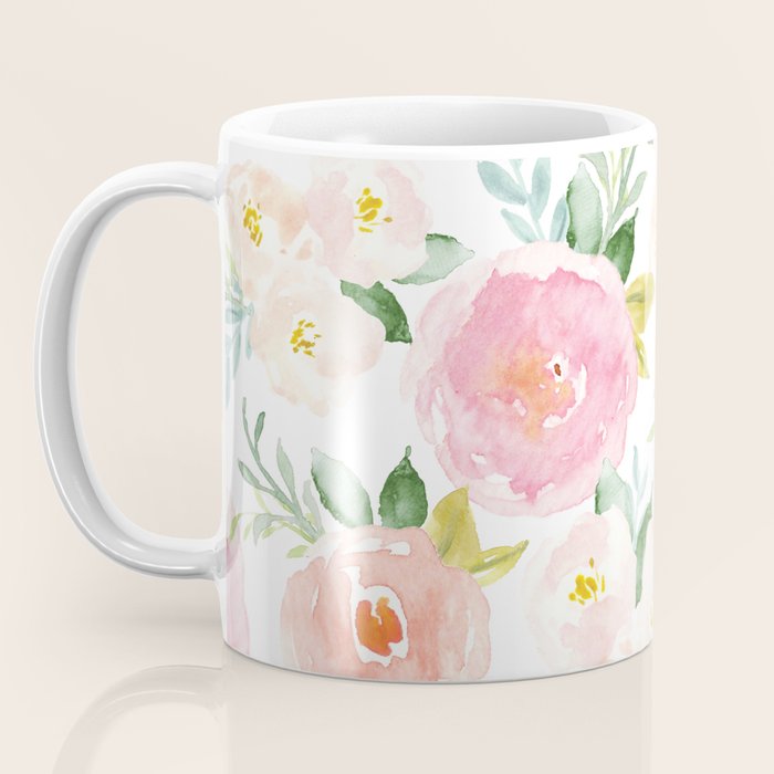 Sweet Pink Blooms (Floral 02) Coffee Mug Gallery Image 3