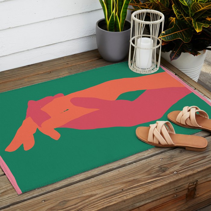 Holding Hands 3 Outdoor Rug Gallery Image 2