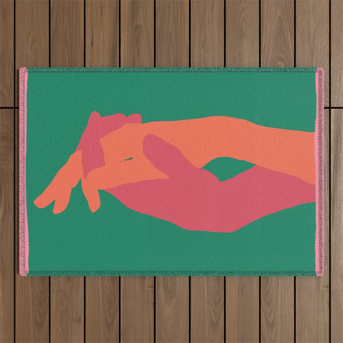 Holding Hands 3 Outdoor Rug Gallery Image 1
