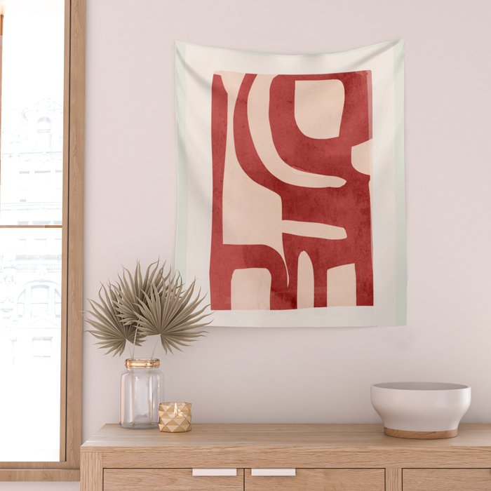 Modern Abstract Shapes 29 Wall Tapestry Gallery Image 2