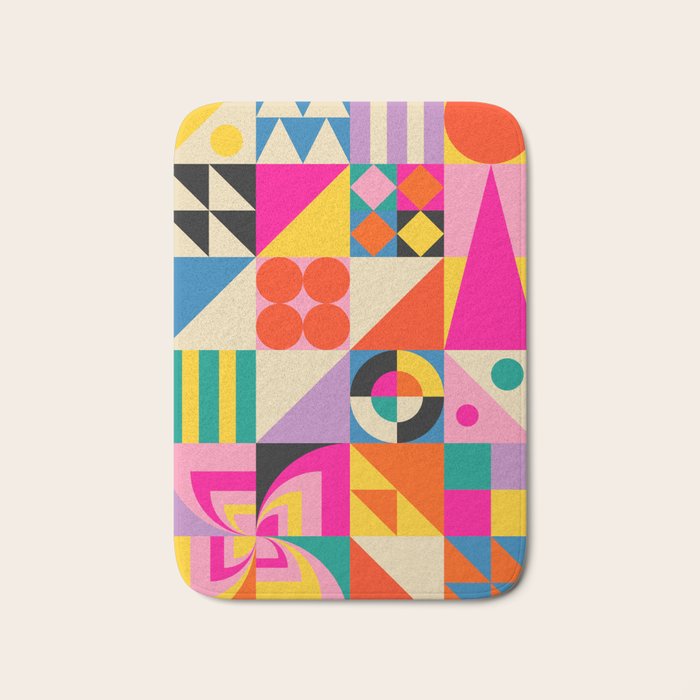 Happy Geometric Combo Bath Mat Gallery Image 1