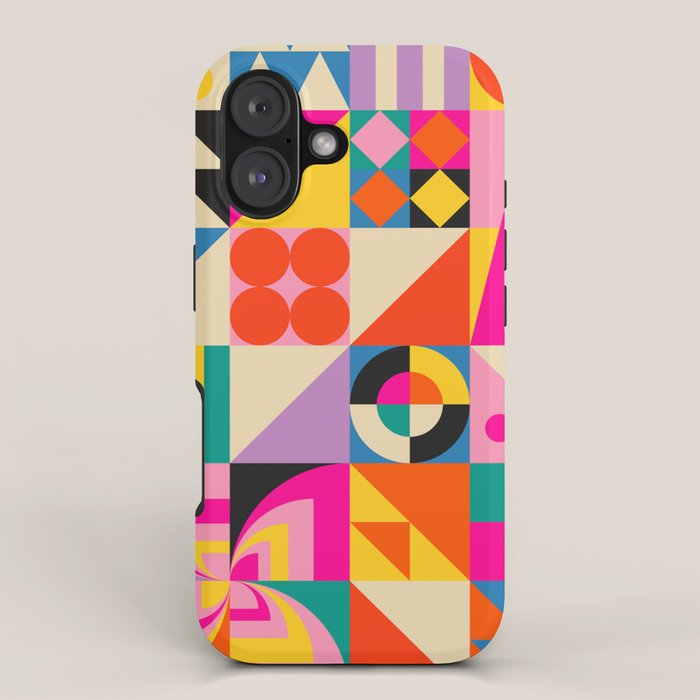 Happy Geometric Combo iPhone Case Gallery Image 1
