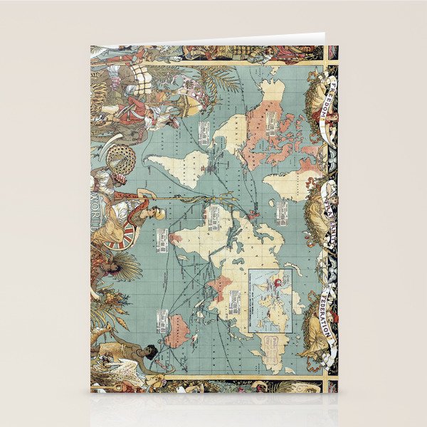 Vintage British Empire World Map (1886) Stationery Card Gallery Image 2