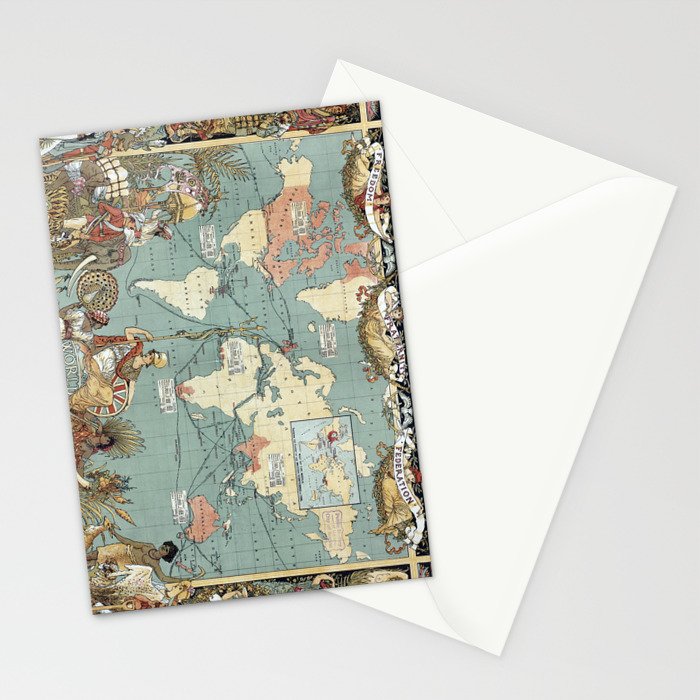 Vintage British Empire World Map (1886) Stationery Card Gallery Image 2