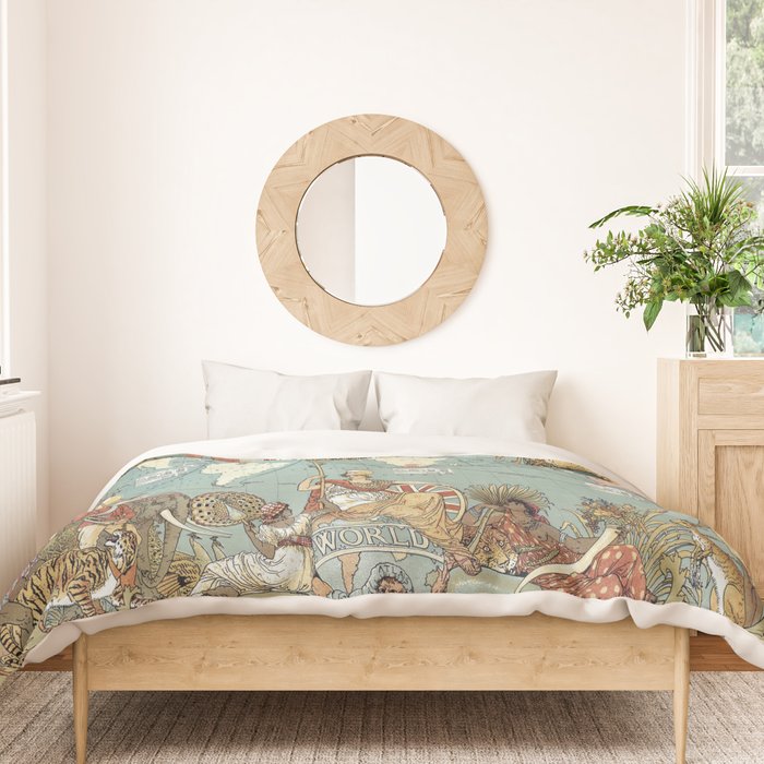 Vintage British Empire World Map (1886) Duvet Cover Gallery Image 3