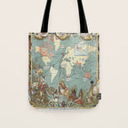 Vintage British Empire World Map (1886) Tote Bag Gallery Image 1