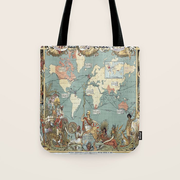 Vintage British Empire World Map (1886) Tote Bag Gallery Image 1