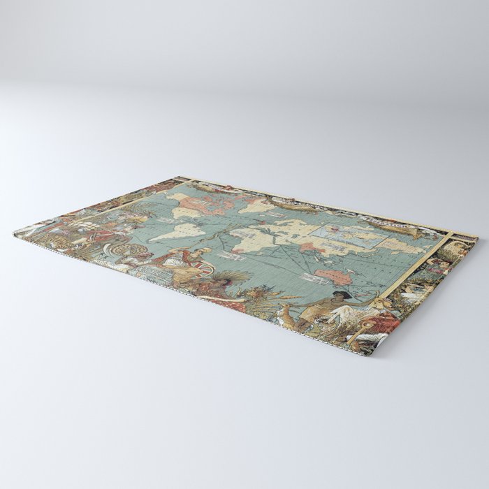 Vintage British Empire World Map (1886) Rug Gallery Image 3