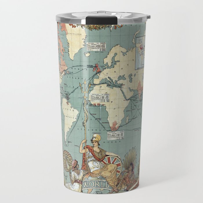 Vintage British Empire World Map (1886) Travel Mug Gallery Image 1