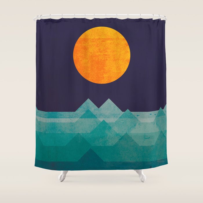 The ocean, the sea, the wave - night scene Shower Curtain Gallery Image 1
