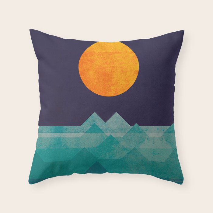The ocean, the sea, the wave - night scene Throw Pillow Gallery Image 6