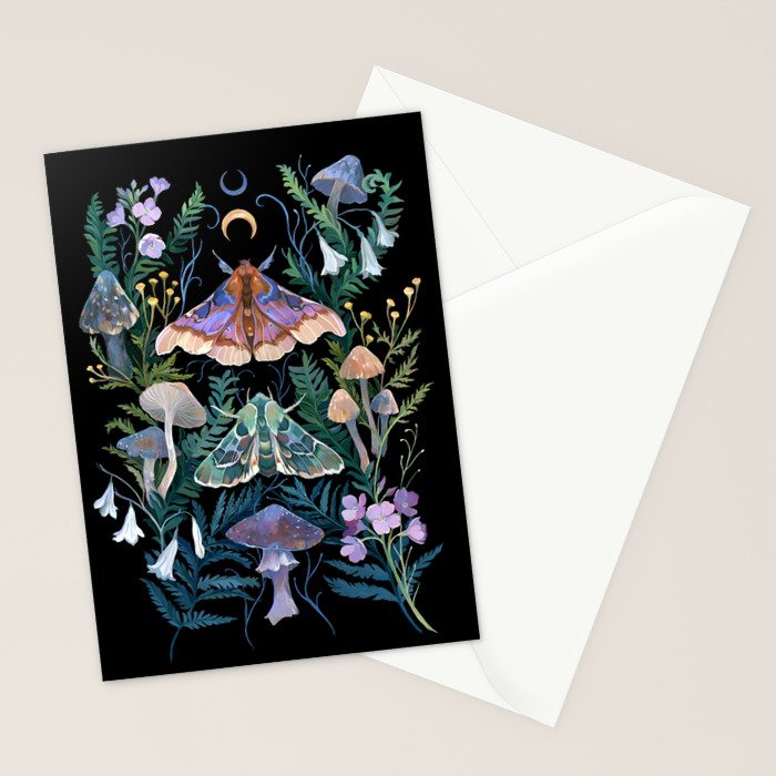Sphinx Moth Moon Garden Stationery Card Gallery Image 2