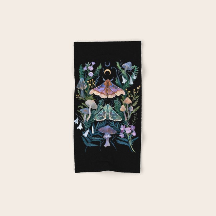 Sphinx Moth Moon Garden Bath Towel Gallery Image 1
