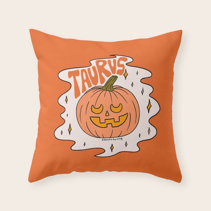 Taurus Jack O Lantern Throw Pillow Gallery Image 1