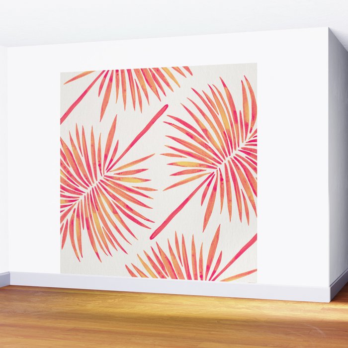 Tropical Fan Palm - Pink Palette Wall Mural Gallery Image 2