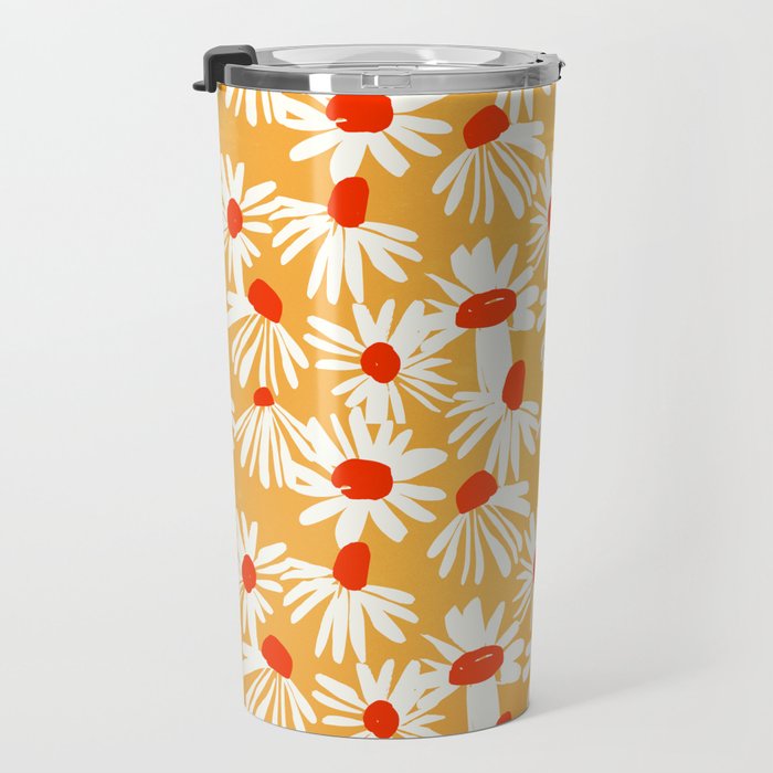 Summer Daisy: Tangerine Edition Travel Mug Gallery Image 3