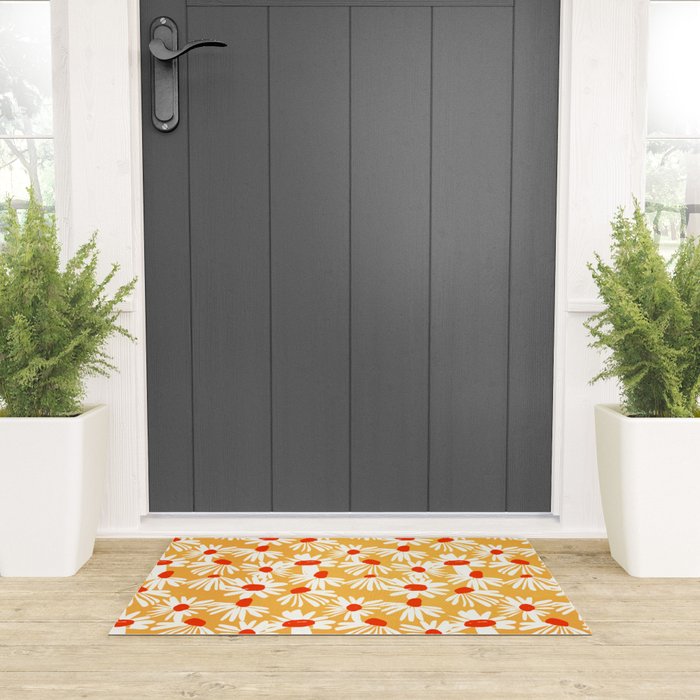 Summer Daisy: Tangerine Edition Welcome Mat Gallery Image 3